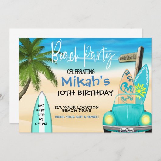 STRANDPARTY, ZEHN GEBURTSTAG, SCHWIMMENDES PARTY (Vorne/Hinten)