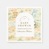 Strandpastell-Tiere: Baby Shower Serviette (Vorderseite)