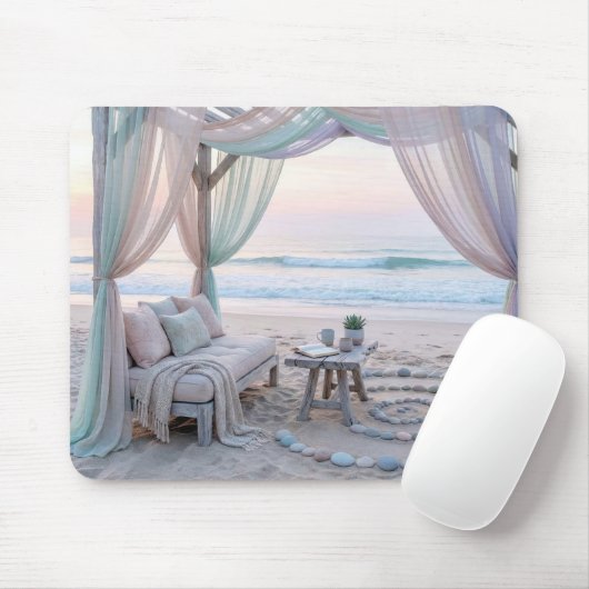 Strandpavillon mit hauchdünnen Vorhängen Mousepad (Mit Mouse)