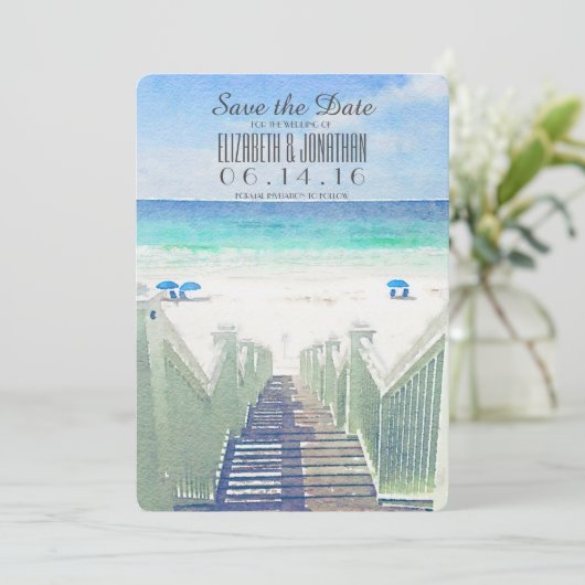 Strandpfeife | Tropical Save the Date (Stehend Vorderseite)