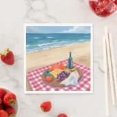 Strandpicknick | Gemälde der Meeresküste Serviette (Beispiel)
