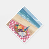Strandpicknick | Gemälde der Meeresküste Serviette (Ecke)