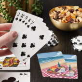 Strandpicknick | Gemälde der Meeresküste Spielkarten (In Situ)