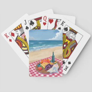 Strandpicknick   Gemälde der Meeresküste Spielkarten