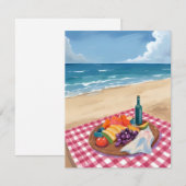 Strandpicknick | Ozeanstrand-Gemälde Dankeskarte (Vorne/Hinten)