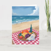 Strandpicknick | Ozeanstrand-Gemälde Karte (Vorderseite)