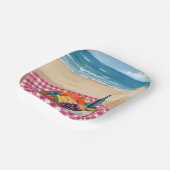 Strandpicknick | Ozeanstrandmalerei Pappteller (Gewinkelt)