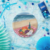 Strandpicknick | Ozeanstrandmalerei Pappteller (Party)