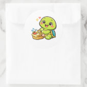 Strandpicknick-Snack Runder Aufkleber (Tasche)