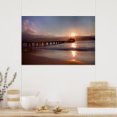 Strandpier bei Sonnenuntergang, Hawaii Poster (Küche)