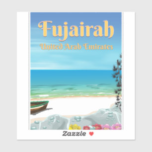 Strandplakat Fujairahs Arabische Emirate Aufkleber
