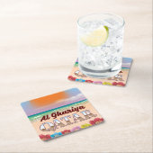 Strandposter Al Ghariya Katar Rechteckiger Pappuntersetzer (Vor Ort)