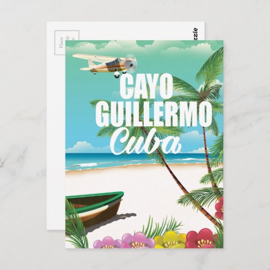 Strandposter Cayo Guillermo Postkarte (Vorne/Hinten)