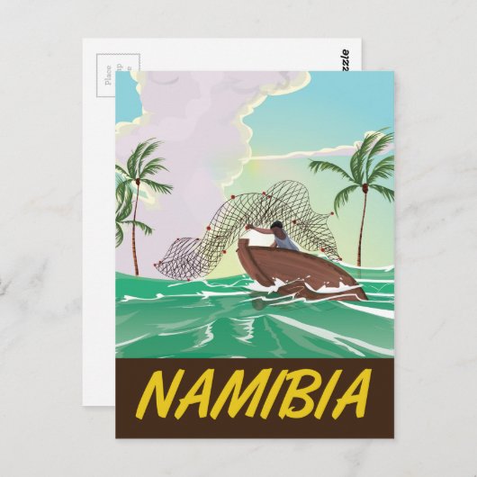 Strandposter Namibia Postkarte (Vorne/Hinten)