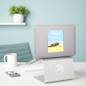 Strandposter Rimini Italien Aufkleber (Laptop auf Schreibtisch)