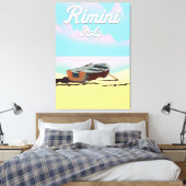 Strandposter Rimini Italien Leinwanddruck (Insitu (Schlafzimmer))