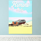 Strandposter Rimini Italien Leinwanddruck (Insitu (Holzboden))