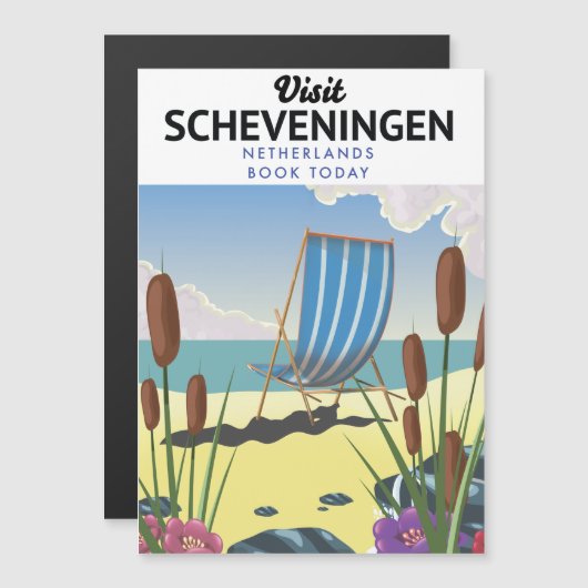 Strandposter Scheveningen Niederlande Magnetkarte (Vorne/Hinten)