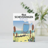 Strandposter Scheveningen Niederlande Postkarte (Stehend Vorderseite)