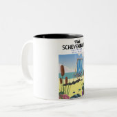 Strandposter Scheveningen Niederlande Zweifarbige Tasse (Vorderseite Links)