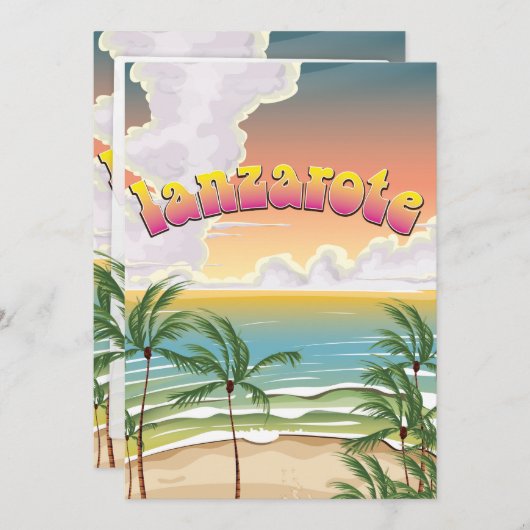 Strandposter von Lanzarote (Vorne/Hinten)
