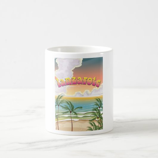Strandposter von Lanzarote Kaffeetasse (Mittel)