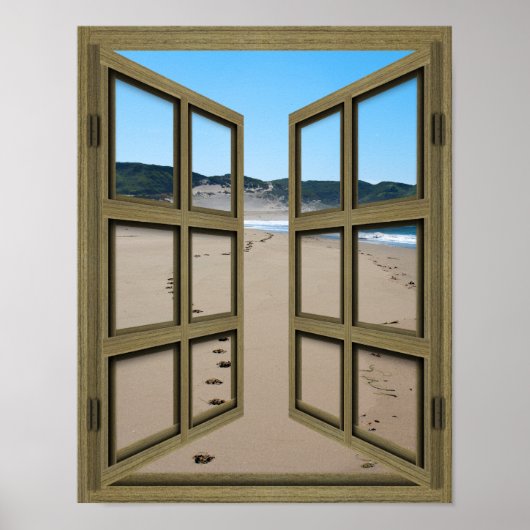Strandpromenade 6 Pane Open French Doster Poster (Vorne)