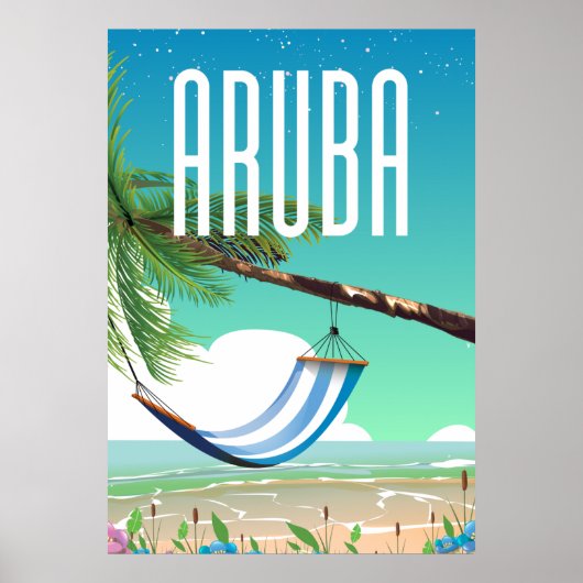 Strandpromenade Aruba Hammock Poster (Vorne)