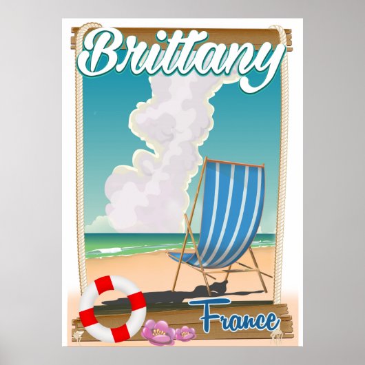 Strandpromenade Bretagne Frankreich Poster (Vorne)