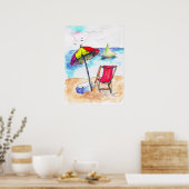 Strandpromenade mit Ausblick auf den Urlaub. Poster (Küche)