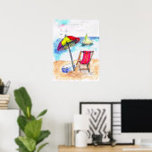 Strandpromenade mit Ausblick auf den Urlaub. Poster (Heimbüro)