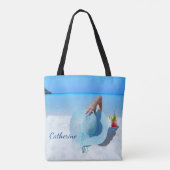 Strandpromenade mit Drink (Individuelle Name) Tasche (Rückseite)