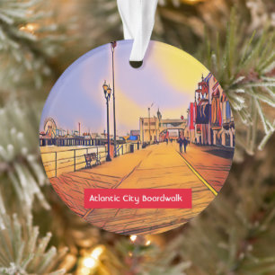 Strandpromenade Pop-Art-Ornament Ornament