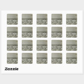 Strandpromenade Quadratischer Aufkleber (Blatt)