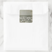 Strandpromenade Quadratischer Aufkleber (Tasche)