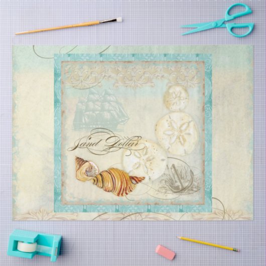 Strandpromenade Sand Dollar Dekoute Kunst Seidenpapier (Basteln)