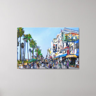 Strandpromenade von Venedig Leinwanddruck