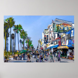 Strandpromenade von Venedig Poster