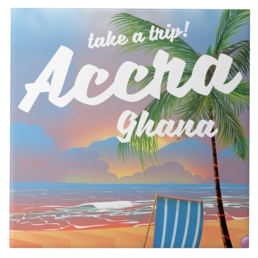 Strandprospekt für Accra Ghana Fliese (Vorderseite)