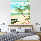 Strandprospekt für Seychellen Leinwanddruck (Insitu (Schlafzimmer))