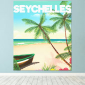 Strandprospekt für Seychellen Leinwanddruck (Insitu (Holzboden))