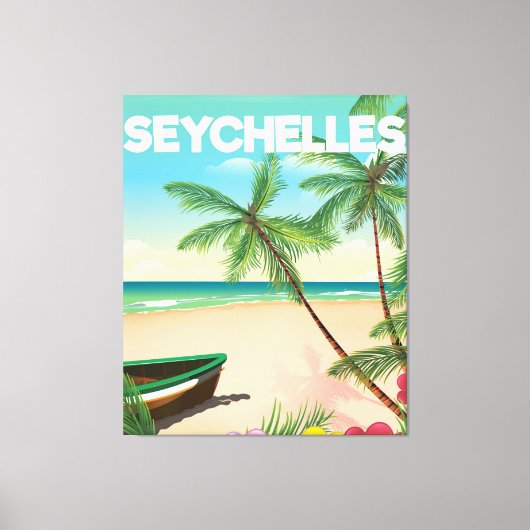 Strandprospekt für Seychellen Leinwanddruck (Vorderseite)