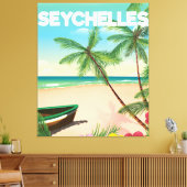 Strandprospekt für Seychellen Leinwanddruck (Insitu (Wohnzimmer))
