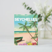 Strandprospekt für Seychellen Postkarte (Stehend Vorderseite)