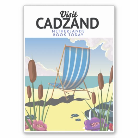 Strandproster von Cadzand Aufkleber (Vorderseite)
