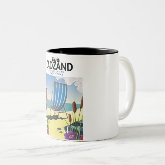 Strandproster von Cadzand Zweifarbige Tasse (VorderseiteRechts)