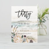 Strandprotea zum 30. Party Einladung (Stehend Vorderseite)