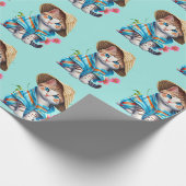 Strandräuber-Katze Geschenkpapier (Ecke)