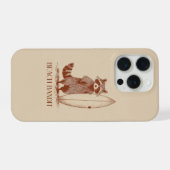 Strandräuber Waschbär Surfer – Lustiger Vintage iPhone Hülle (Rückseite (Horizontal))