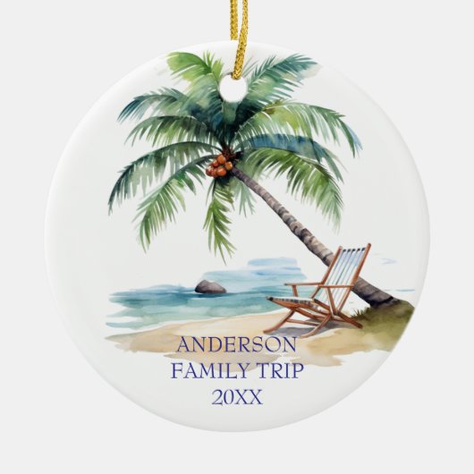 Strandreise mit der Wasserfarbe Keramik Ornament (Vorne)